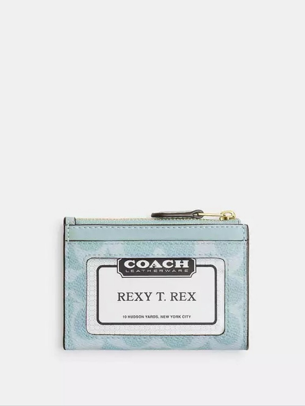 NWT!!! Coach Light Blue Zip Card Case with ID Window